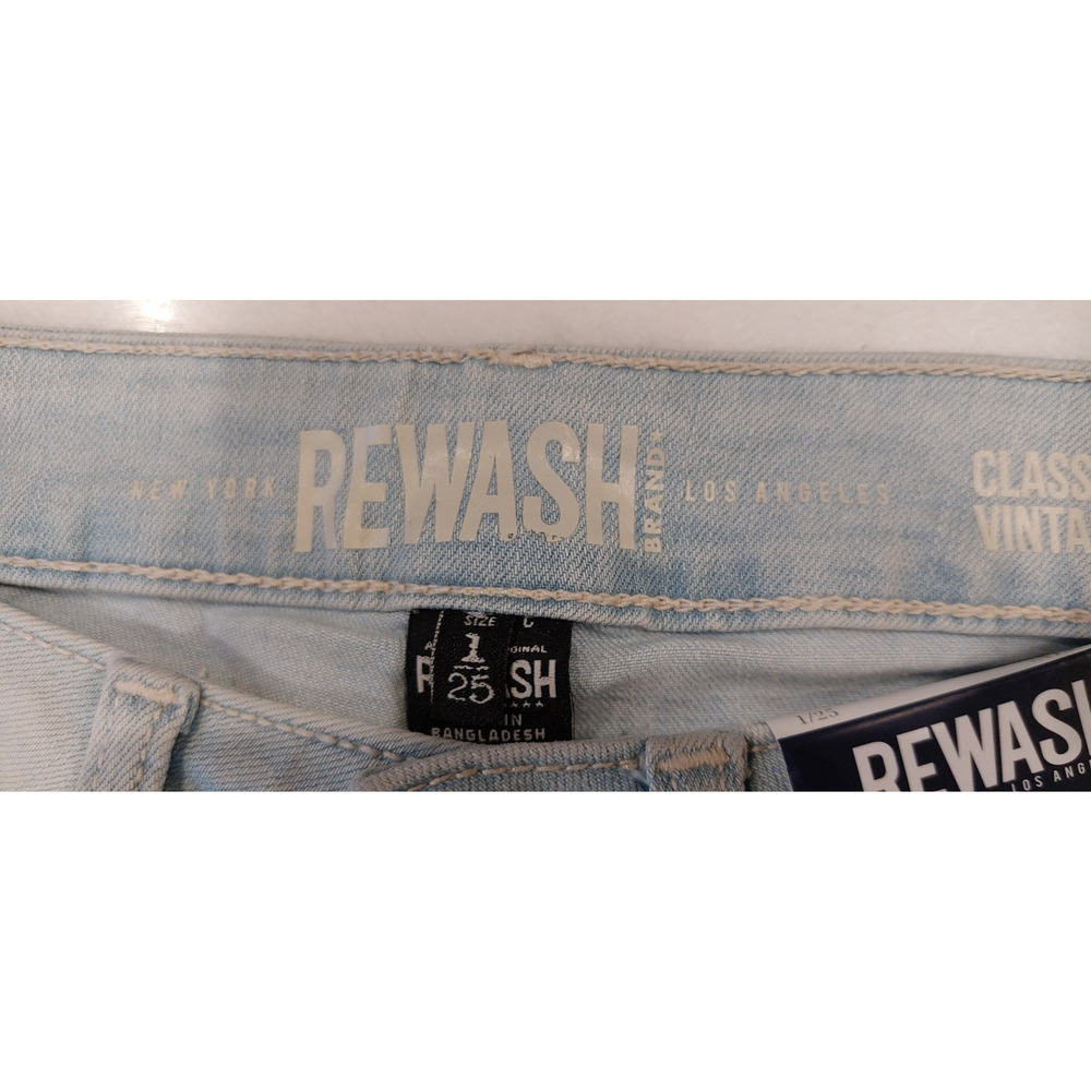 REWASH Brand Women"s Jeans Jersey‎ Relaxed Crop Distressed Light Denim Size 1/25 - Picture 4 of 12